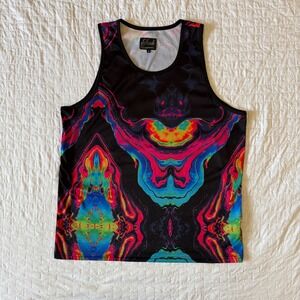 Fresh By Doll Clothing Co. Tank Top Multicolor Abstract Art Rave Festival Medium
